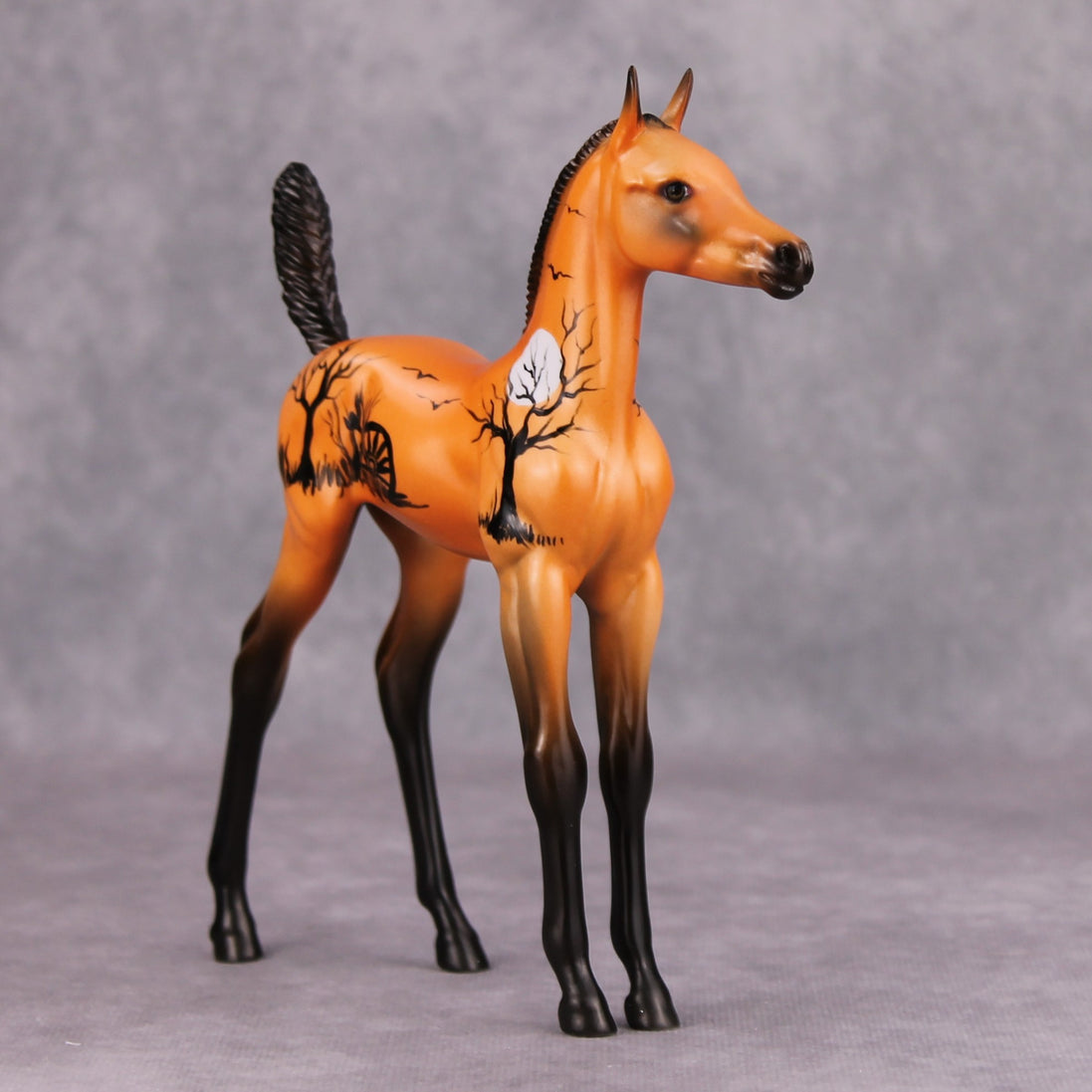 All Tricks OOAK Orange Halloween Scene Deco Arab Foal By Dawn Quick MM24