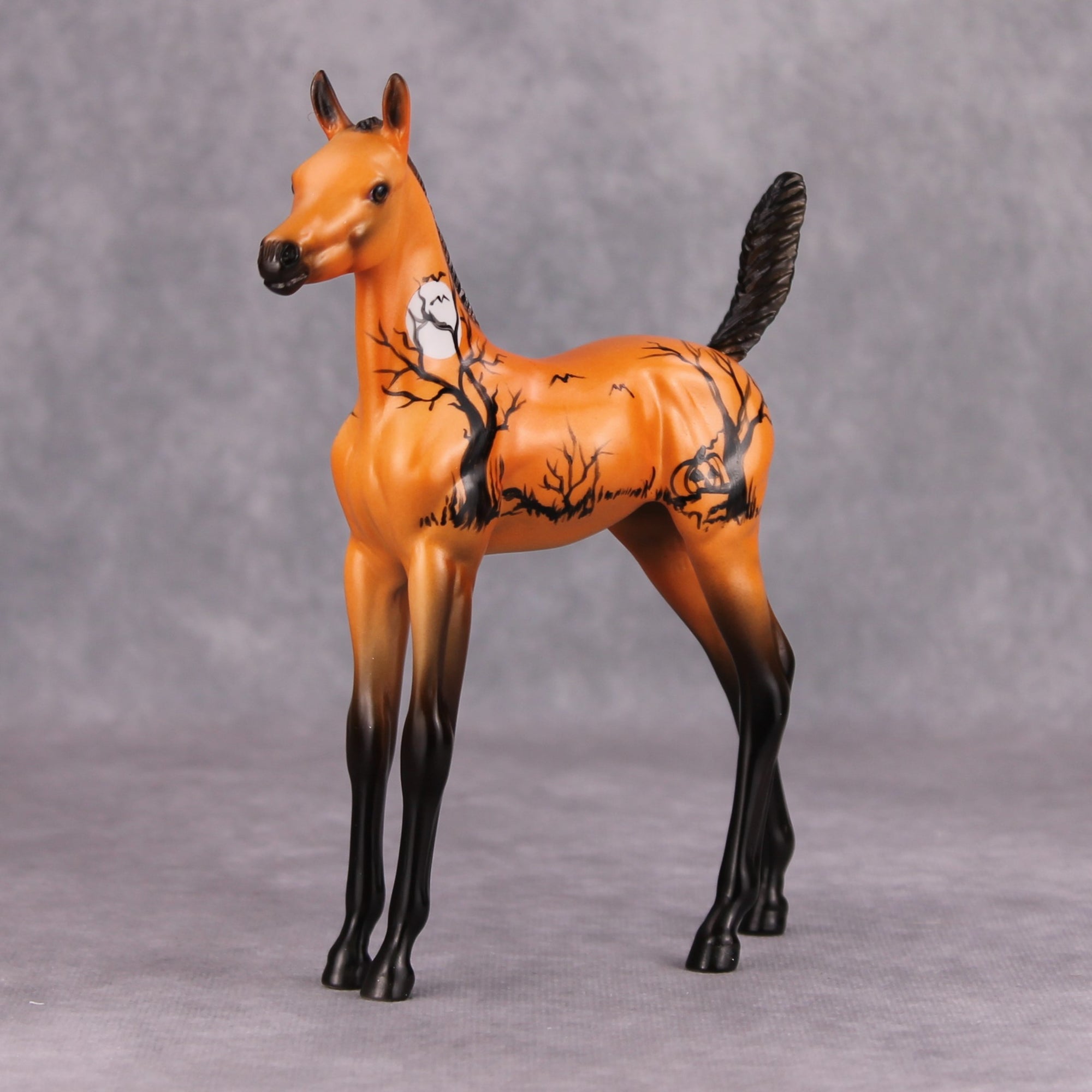 All Tricks OOAK Orange Halloween Scene Deco Arab Foal By Dawn Quick MM24