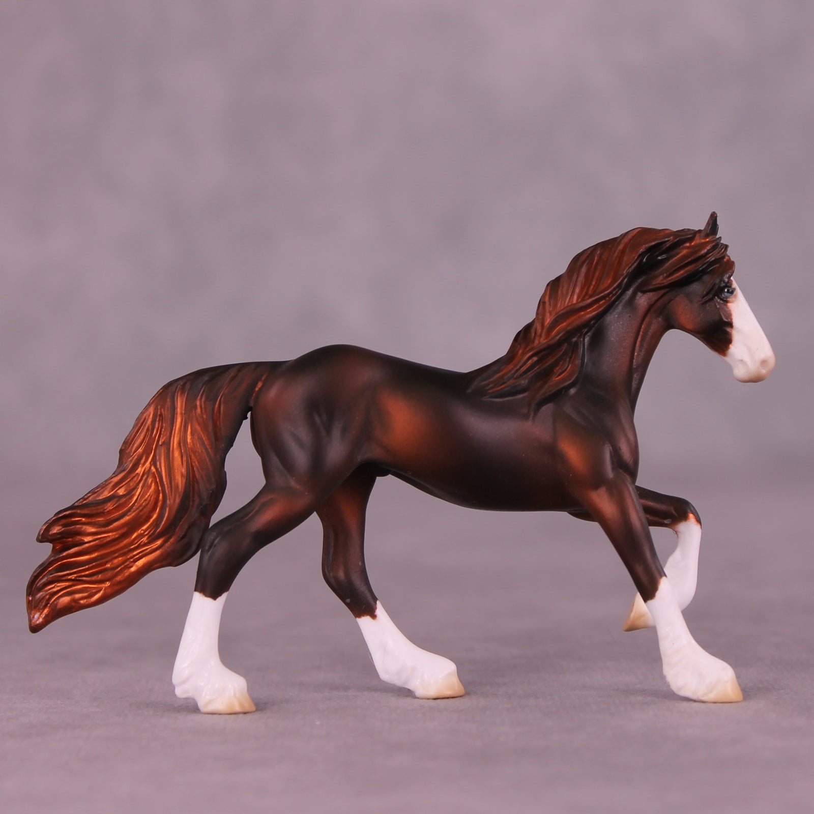Heads Up OOAK Chip Friesian by Julie Keim LHS25