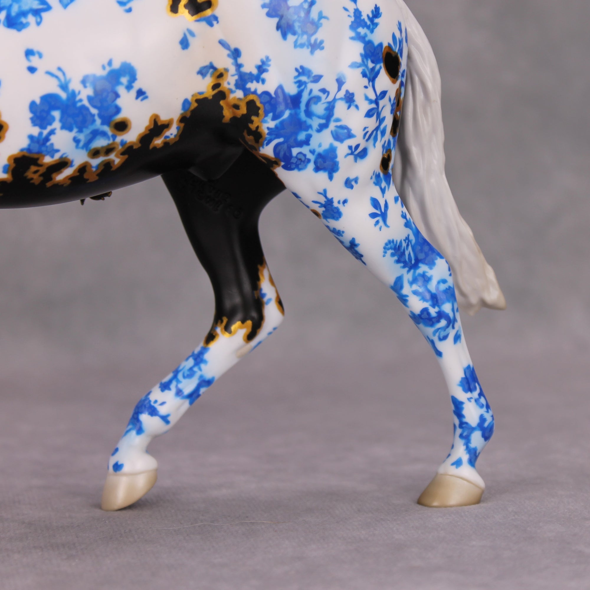 Kintsugi OOAK Porcelain &amp; Gold Black Deco Zombie Pegasus By Jess Hamill MM24 Best Offer