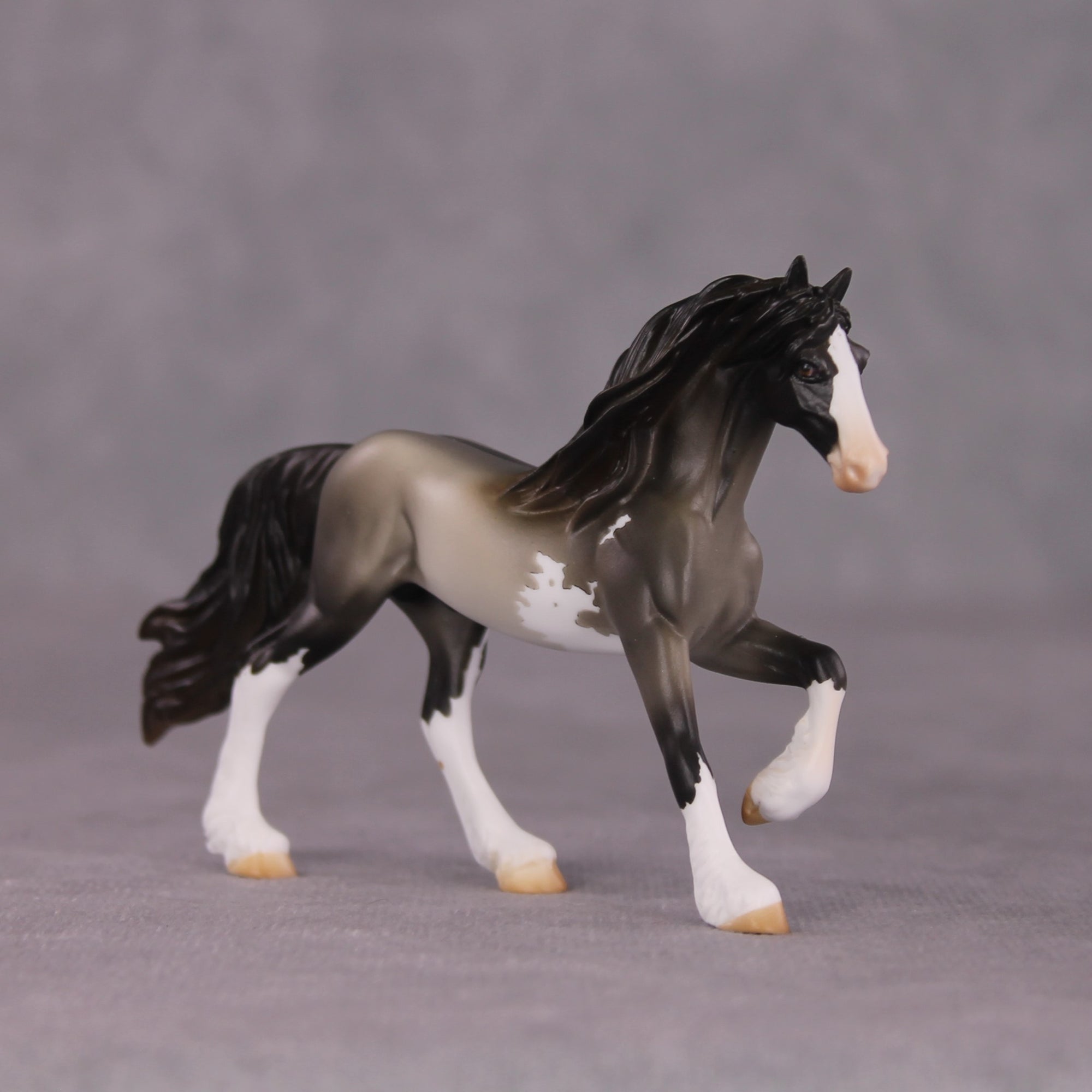 "Talk Too Much" OOAK Friesian Chip by Tegan Davis