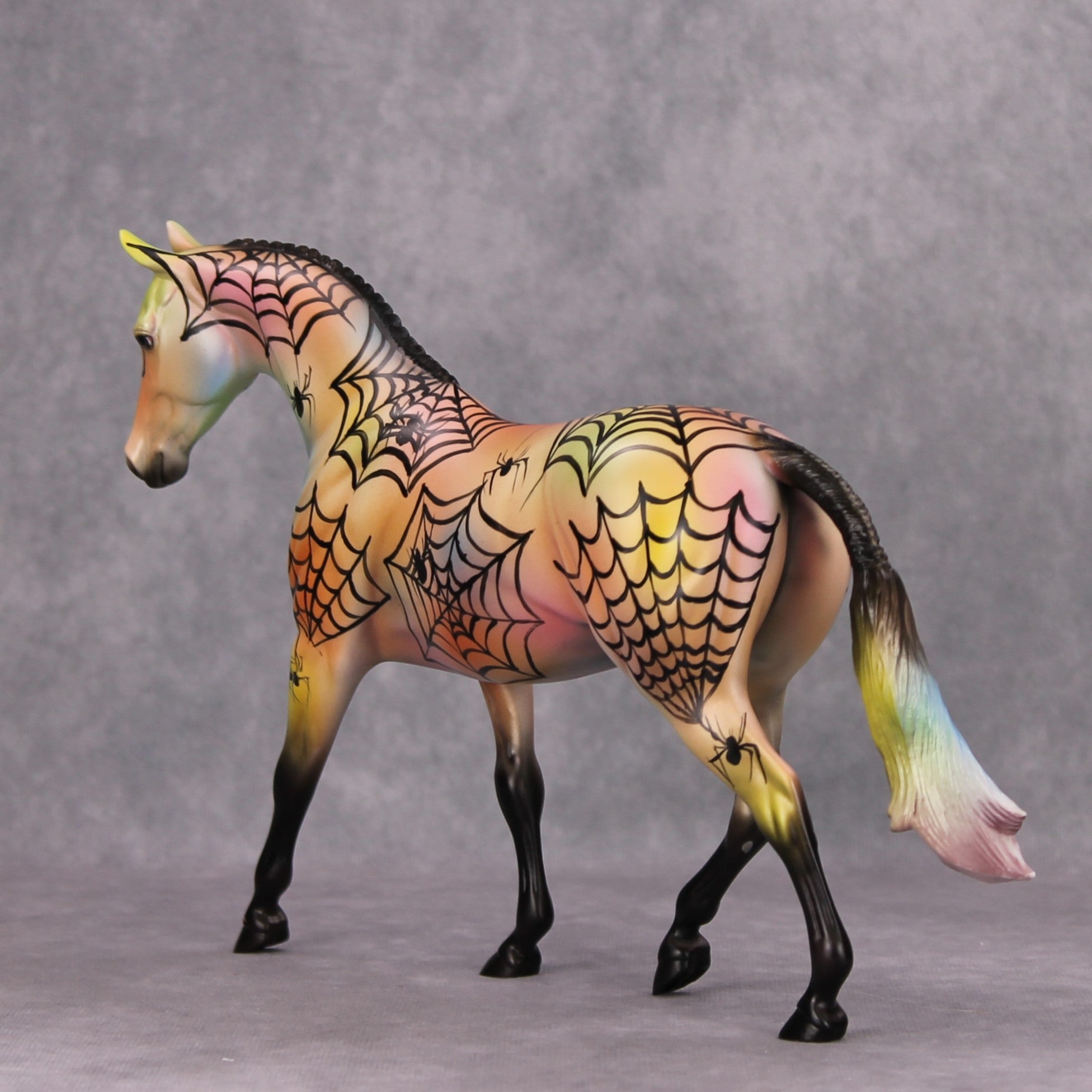 Spood OOAK Rainbow Spider Deco Pony By Dawn Quick MM24