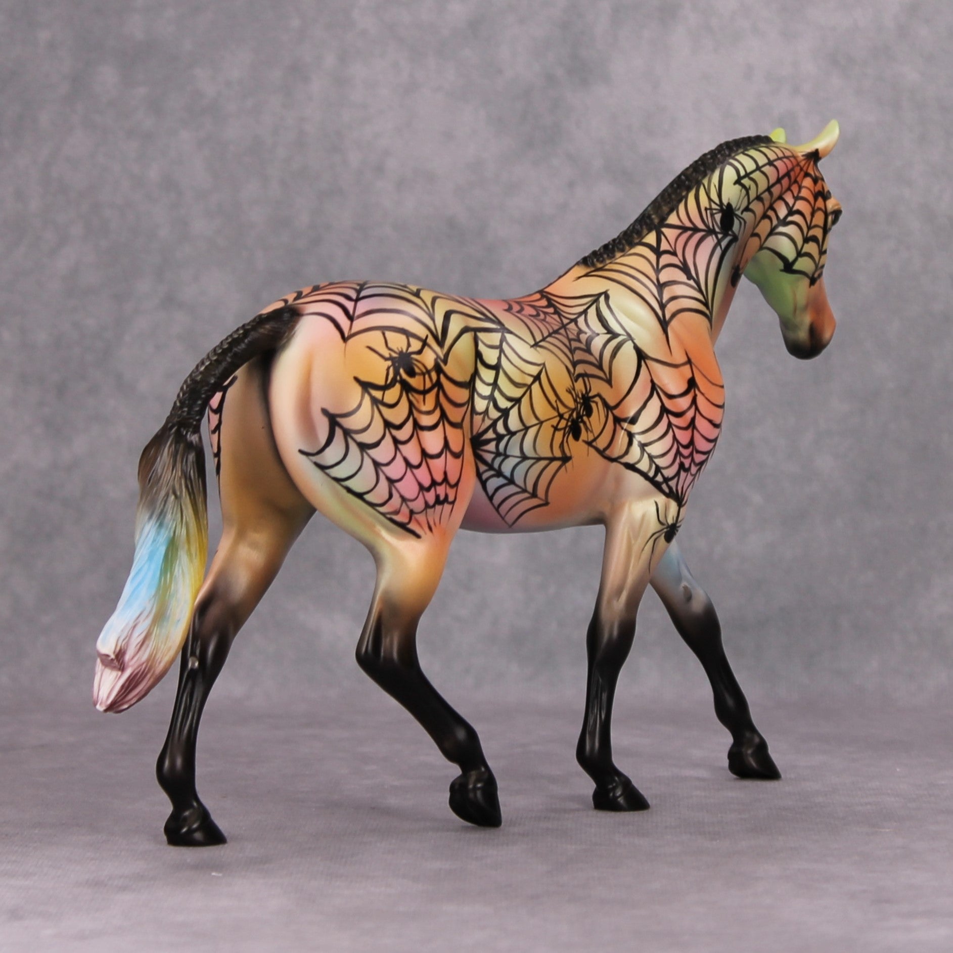 Spood OOAK Rainbow Spider Deco Pony By Dawn Quick MM24