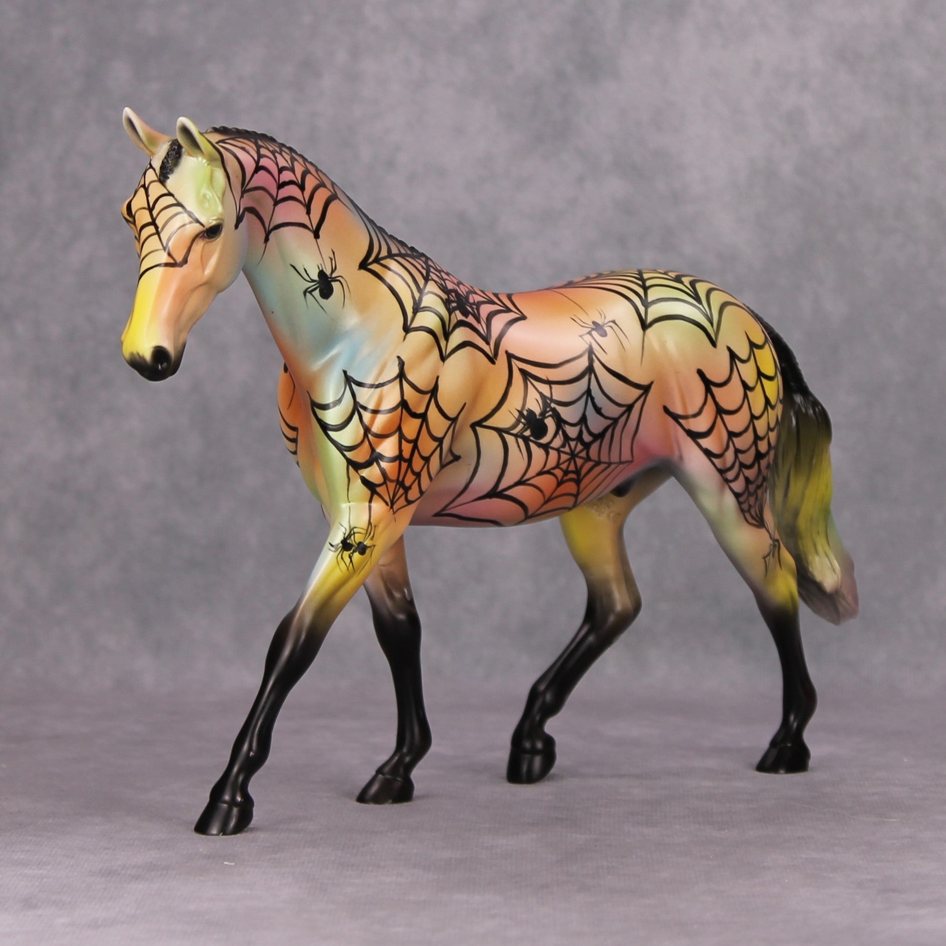 Spood OOAK Rainbow Spider Deco Pony By Dawn Quick MM24