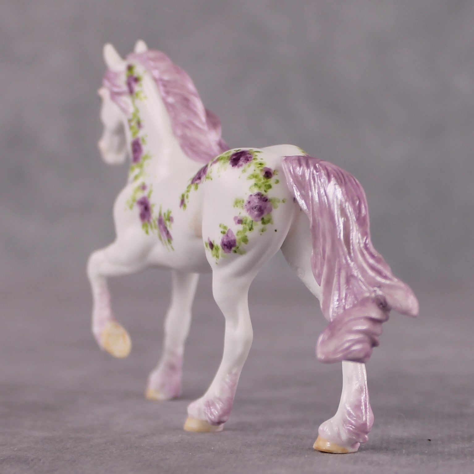 "Reine Des Violettes Roses" OOAK Violet Rose Deco Friesian Chip By Andrea Thompson