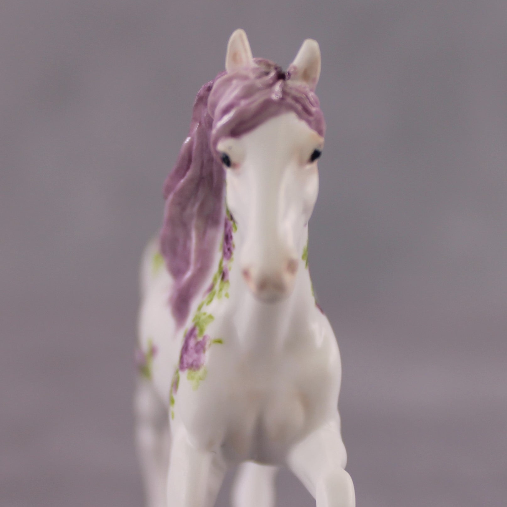 "Reine Des Violettes Roses" OOAK Violet Rose Deco Friesian Chip By Andrea Thompson