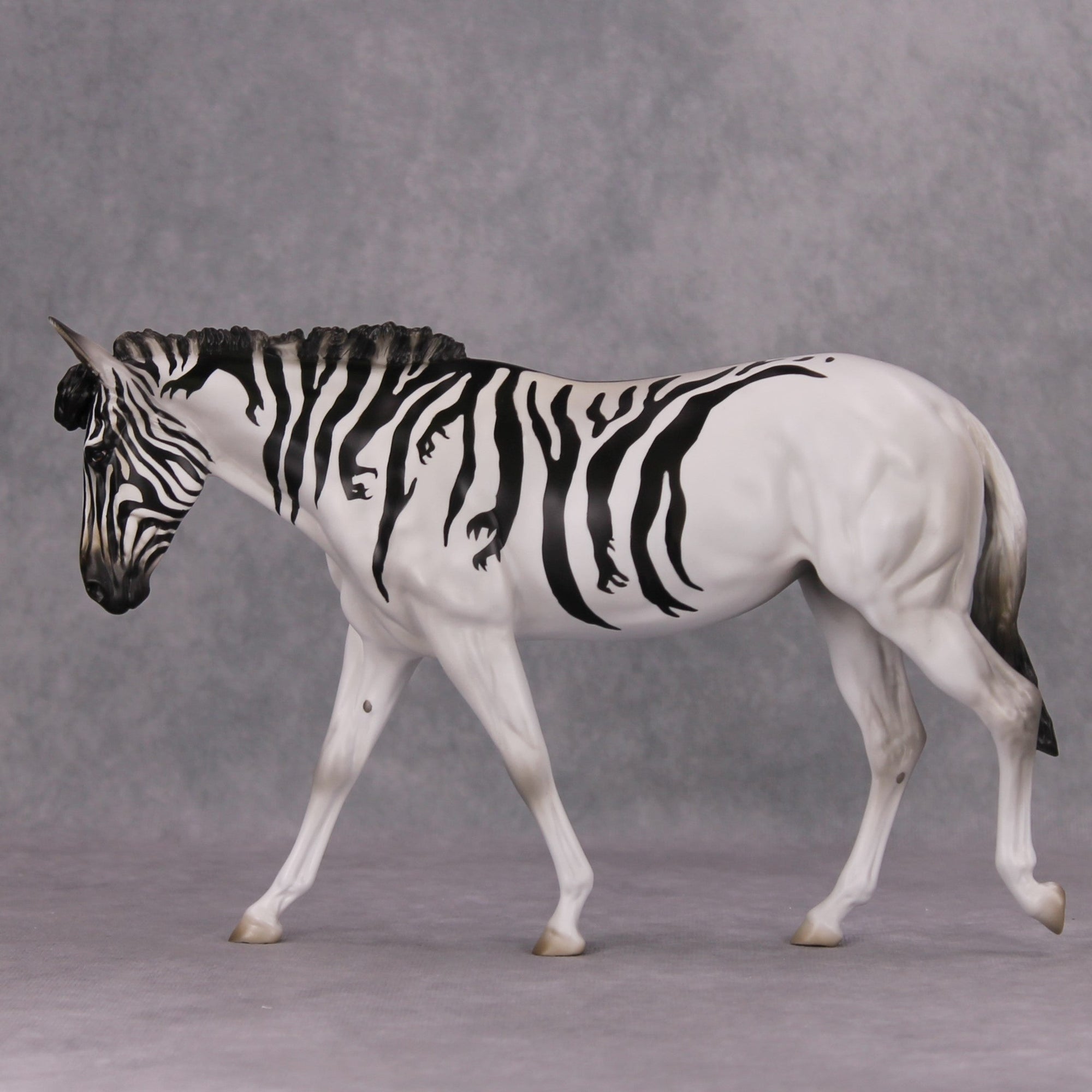 PREVIEW LISTING ONLY Grabby Hands OOAK Zebra Deco with Claw Hands Stripes by Jess Hamill MM24 MHP Auction Piece