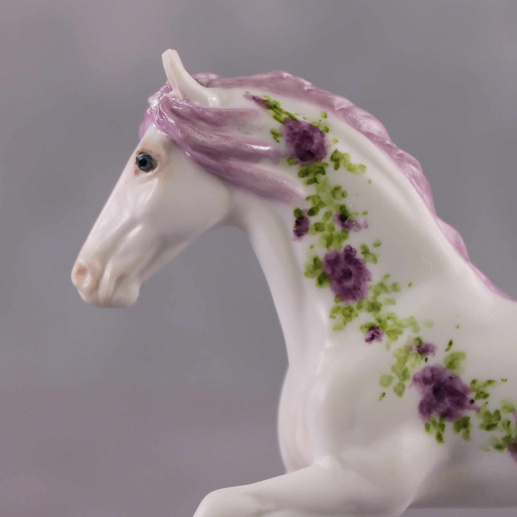 "Reine Des Violettes Roses" OOAK Violet Rose Deco Friesian Chip By Andrea Thompson