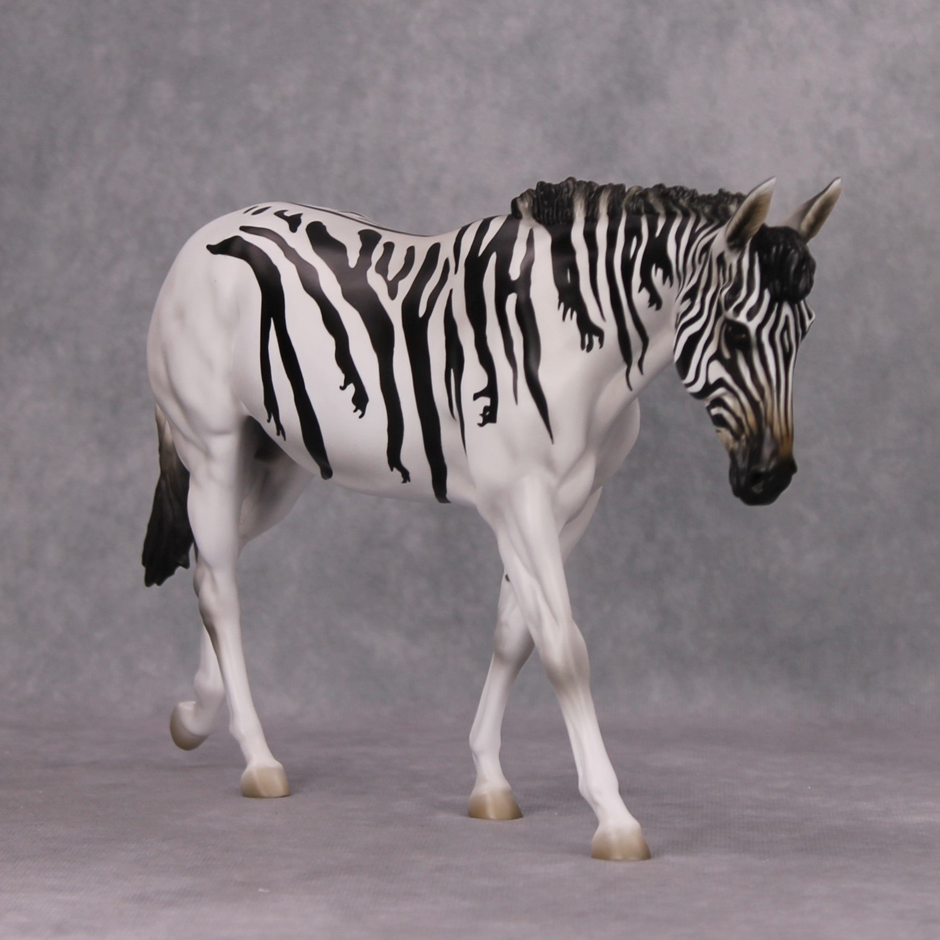 Grabby Hands OOAK Zebra Deco with Claw Hands Stripes by Jess Hamill MM24 MHP Auction Piece