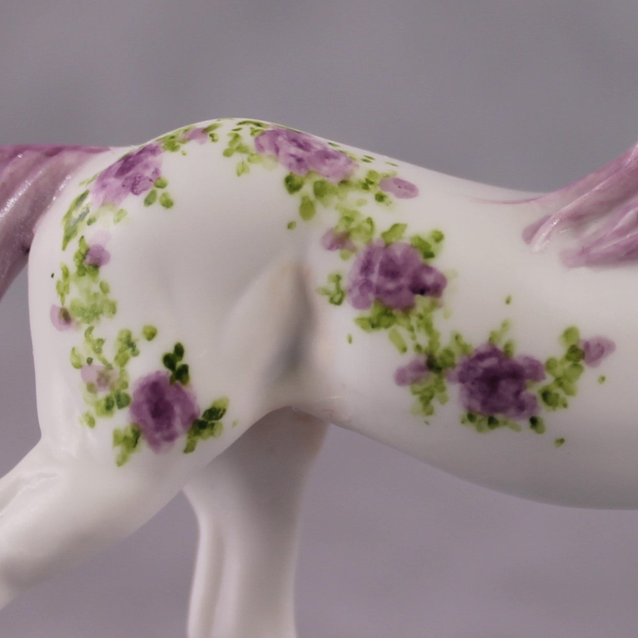 "Reine Des Violettes Roses" OOAK Violet Rose Deco Friesian Chip By Andrea Thompson