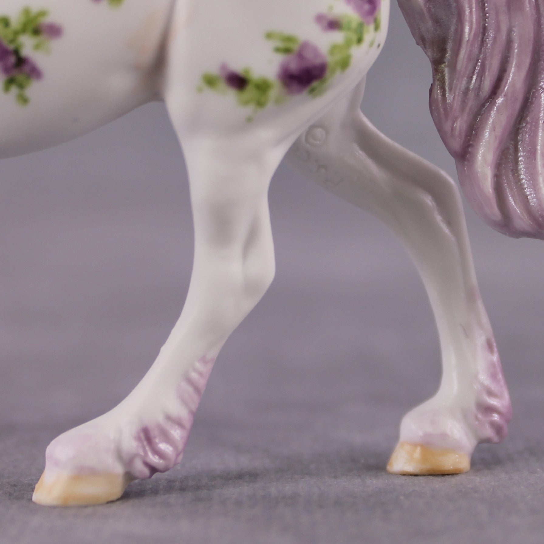 "Reine Des Violettes Roses" OOAK Violet Rose Deco Friesian Chip By Andrea Thompson