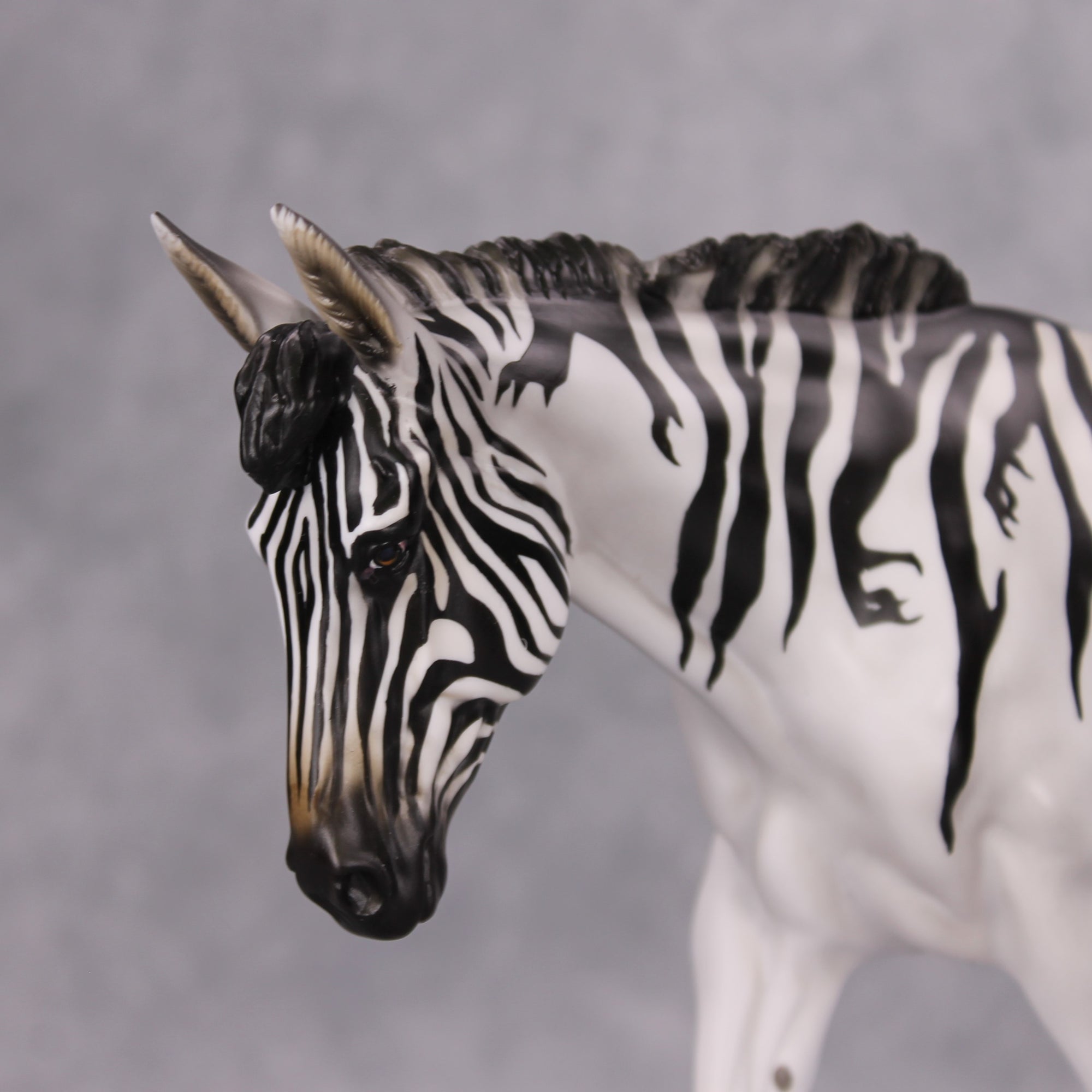 Grabby Hands OOAK Zebra Deco with Claw Hands Stripes by Jess Hamill MM24 MHP Auction Piece