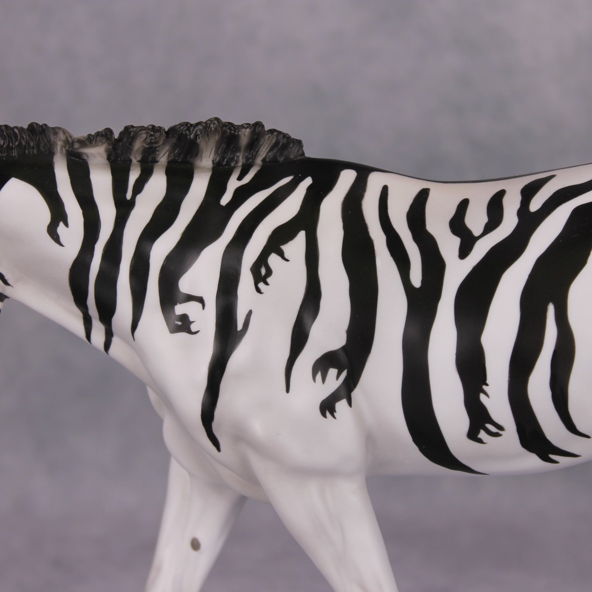 Grabby Hands OOAK Zebra Deco with Claw Hands Stripes by Jess Hamill MM24 MHP Auction Piece