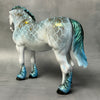 SAMPLE Ouroboros Blue Green Pangare with Gold Leaf Accents Heavy Draft Mare By Ellen Robbins  SS824