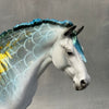 SAMPLE Ouroboros Blue Green Pangare with Gold Leaf Accents Heavy Draft Mare By Ellen Robbins  SS824