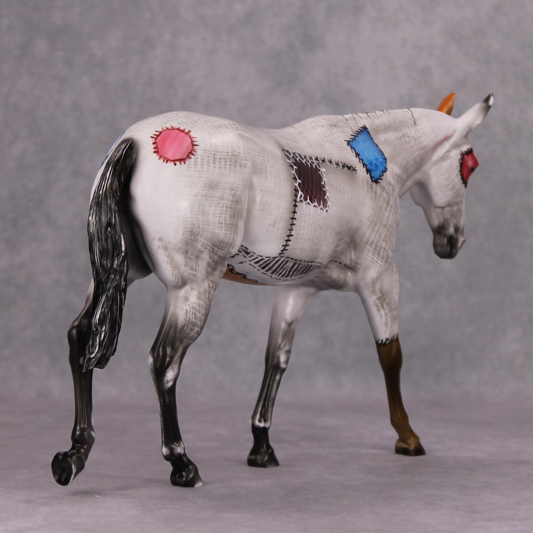 Well Loved OOAK Patchwork Deco Mule by Dawn Quick MM24 MHP Auction Piece