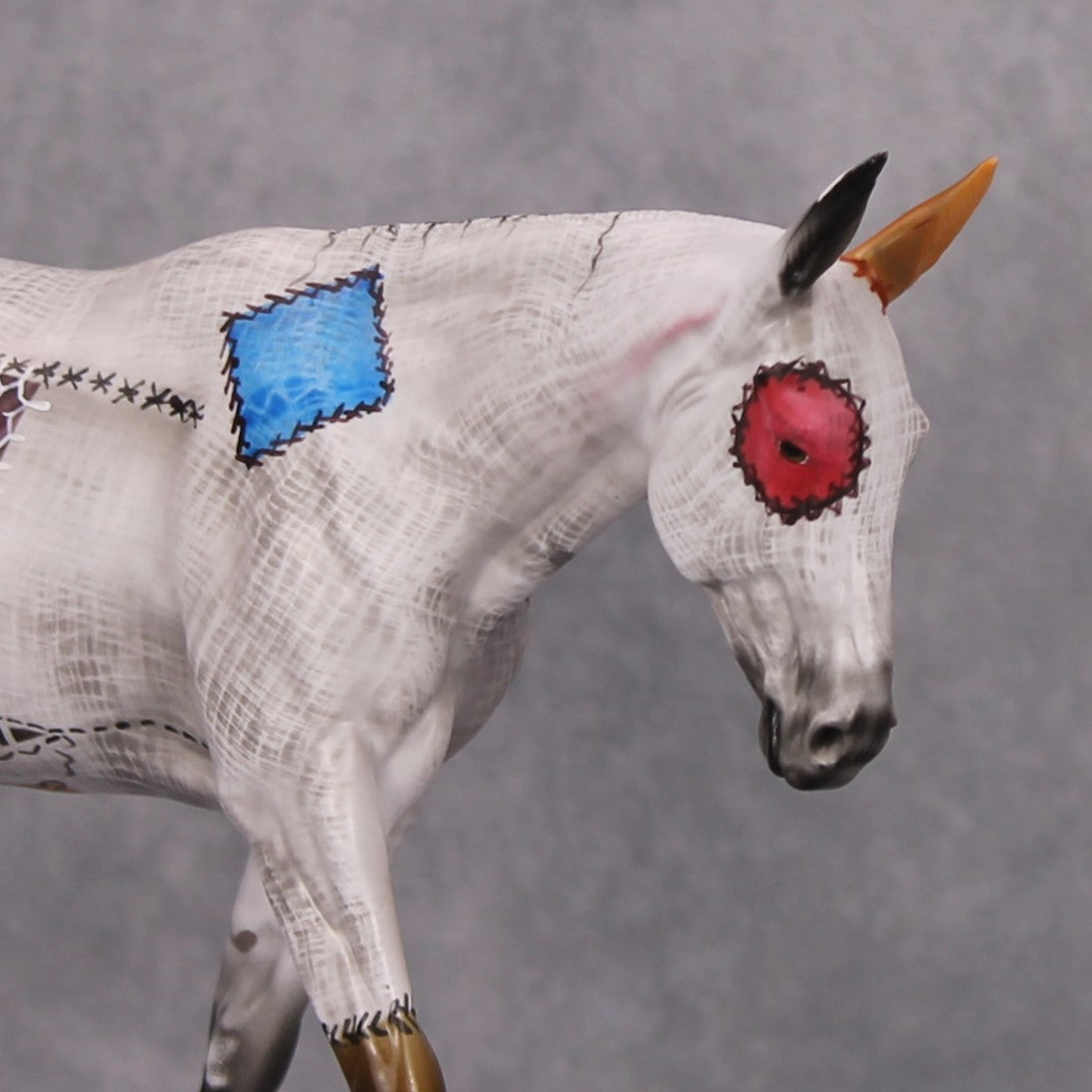 Well Loved OOAK Patchwork Deco Mule by Dawn Quick MM24 MHP Auction Piece