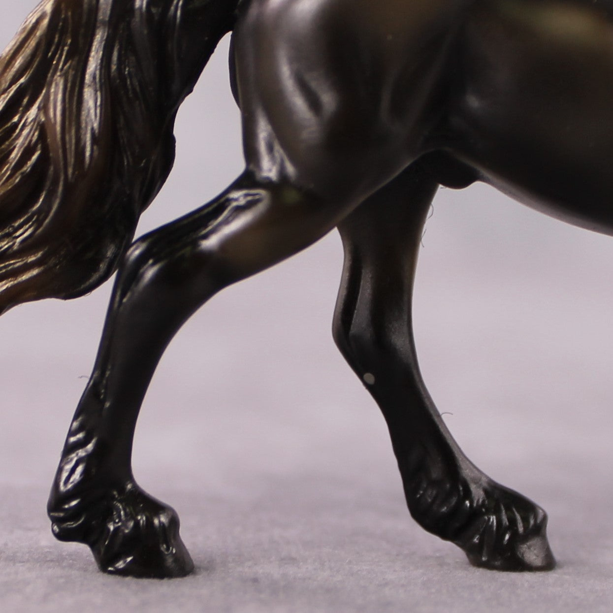 "Carne" OOAK Sunburnt Black Friesian Chip By Guest Artist Mindy Berg