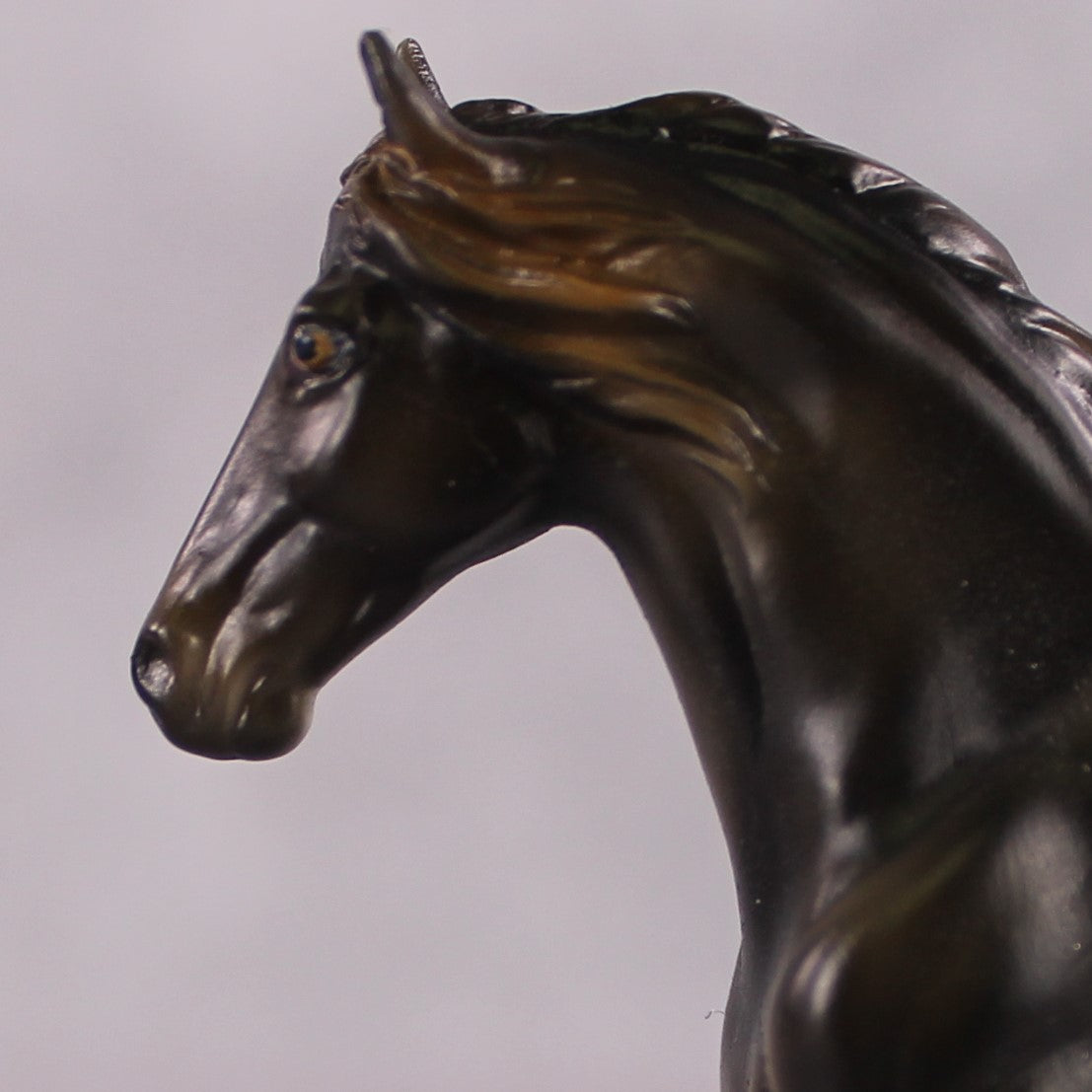 "Carne" OOAK Sunburnt Black Friesian Chip By Guest Artist Mindy Berg