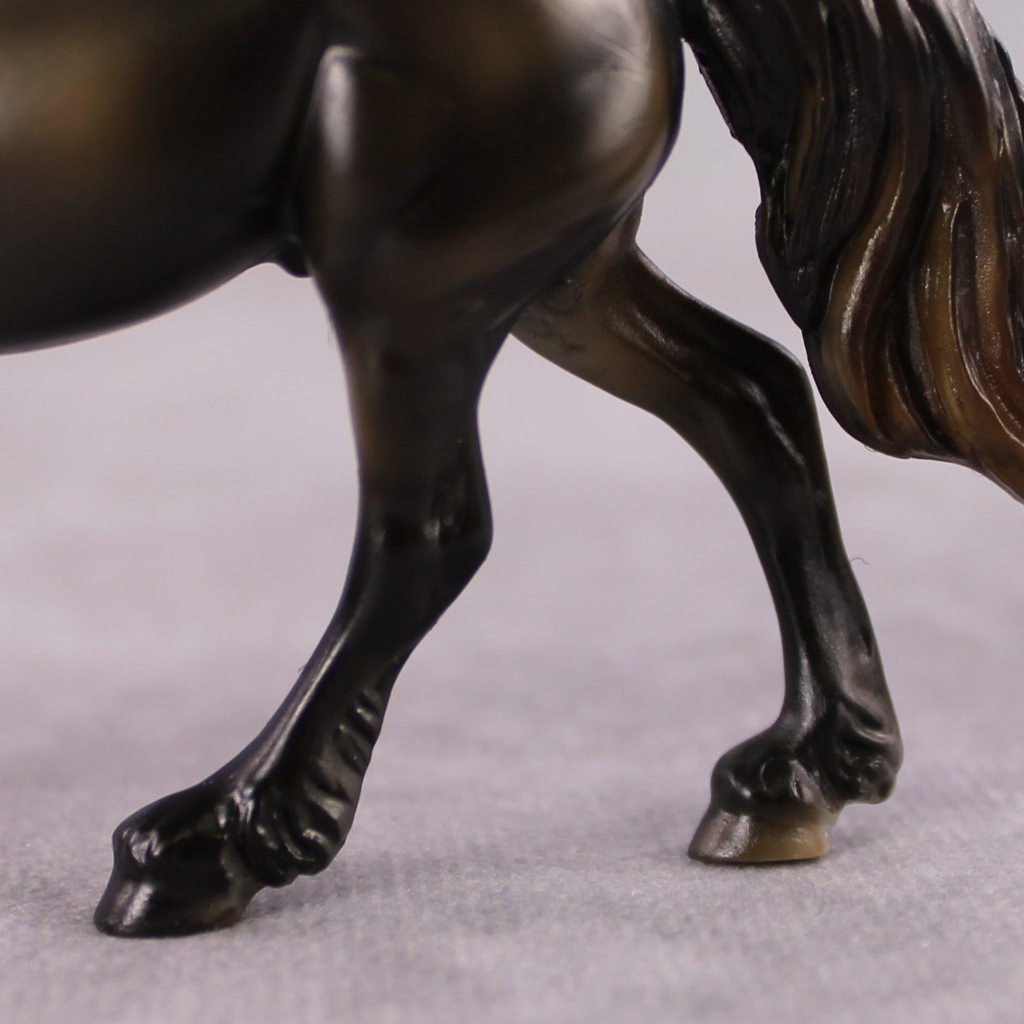 "Carne" OOAK Sunburnt Black Friesian Chip By Guest Artist Mindy Berg