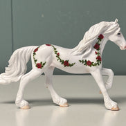 Remembrance Roses OOAK Deco White w/ Rose Vines Friesian Chip By Andrea Thomason End Of Month May SS524
