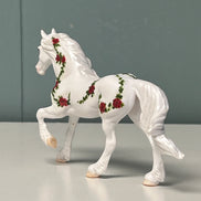 Remembrance Roses OOAK Deco White w/ Rose Vines Friesian Chip By Andrea Thomason End Of Month May SS524