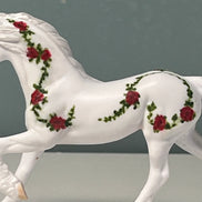 Remembrance Roses OOAK Deco White w/ Rose Vines Friesian Chip By Andrea Thomason End Of Month May SS524