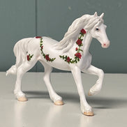 Remembrance Roses OOAK Deco White w/ Rose Vines Friesian Chip By Andrea Thomason End Of Month May SS524