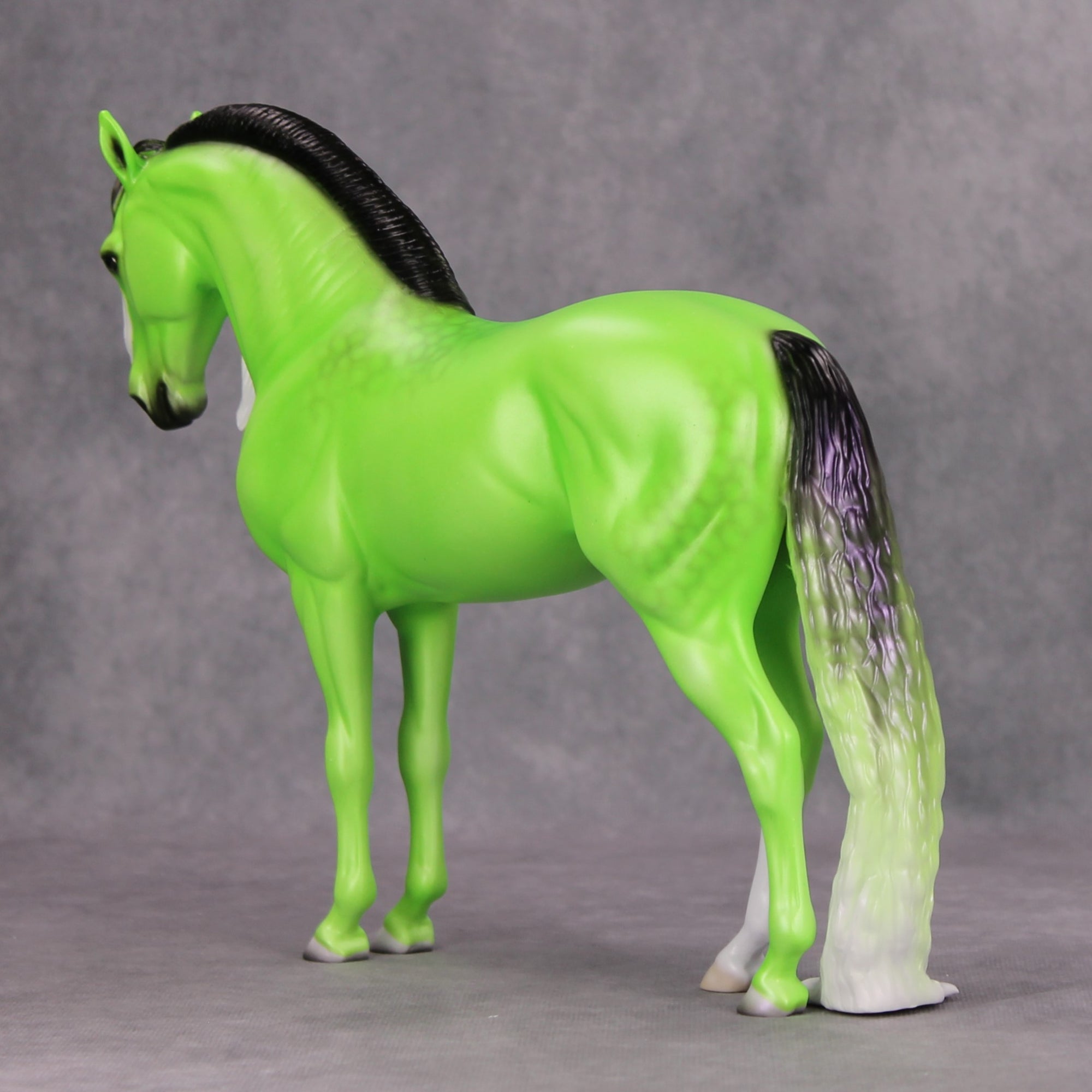 Elphabio OOAK Dappled Lime Fluorescent Green Andalusian By Ellen Robbins MM24 MHP Auction