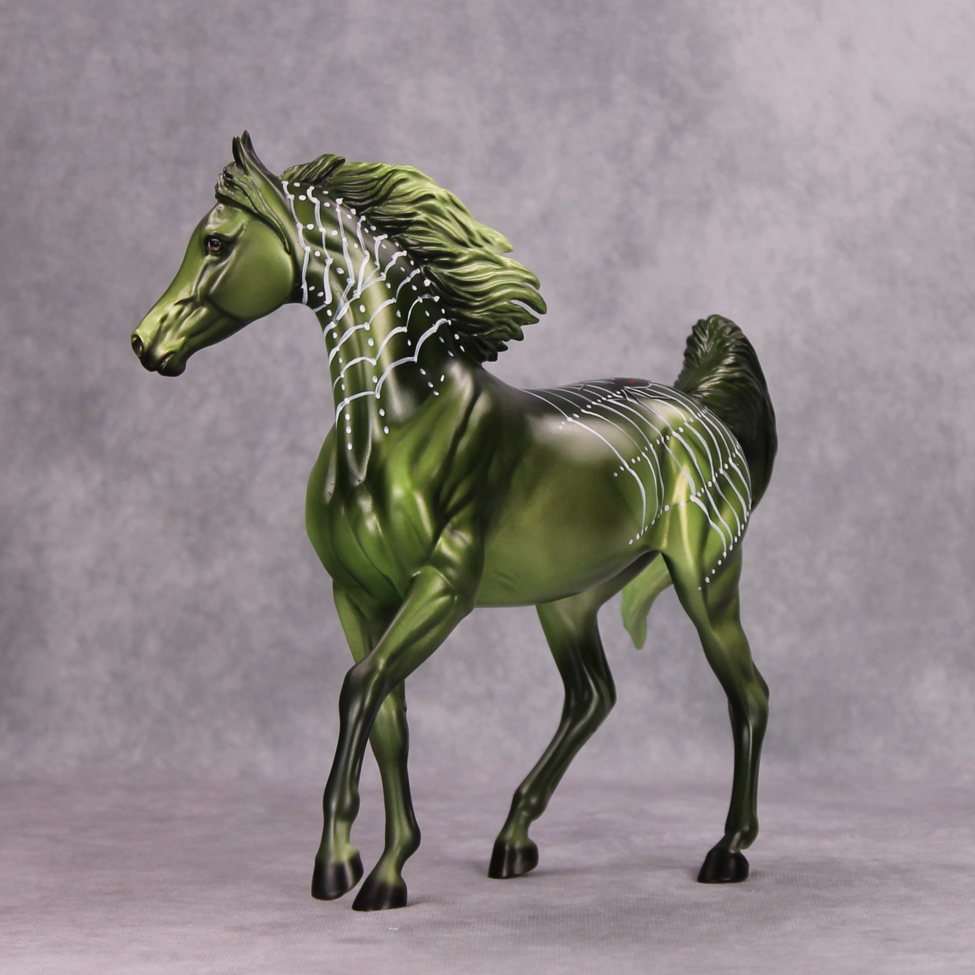 Speeder OOAK Deco Green Spider Arab Mare by Dawn Quick MM24