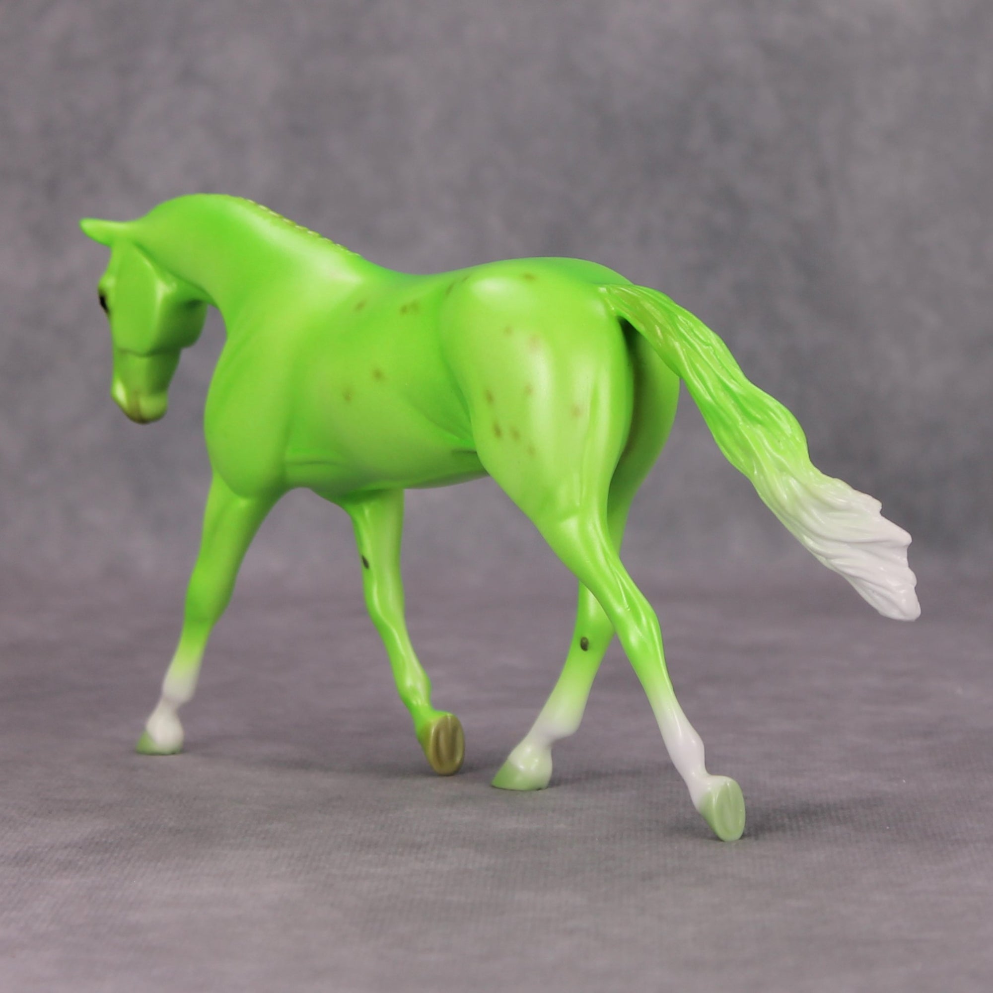 Neurotic Green OOAK Green Deco Pebble Warmblood By Ellen Robbins MM24