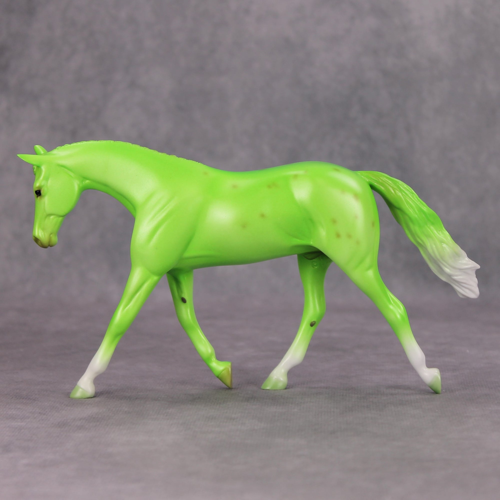 Neurotic Green OOAK Green Deco Pebble Warmblood By Ellen Robbins MM24