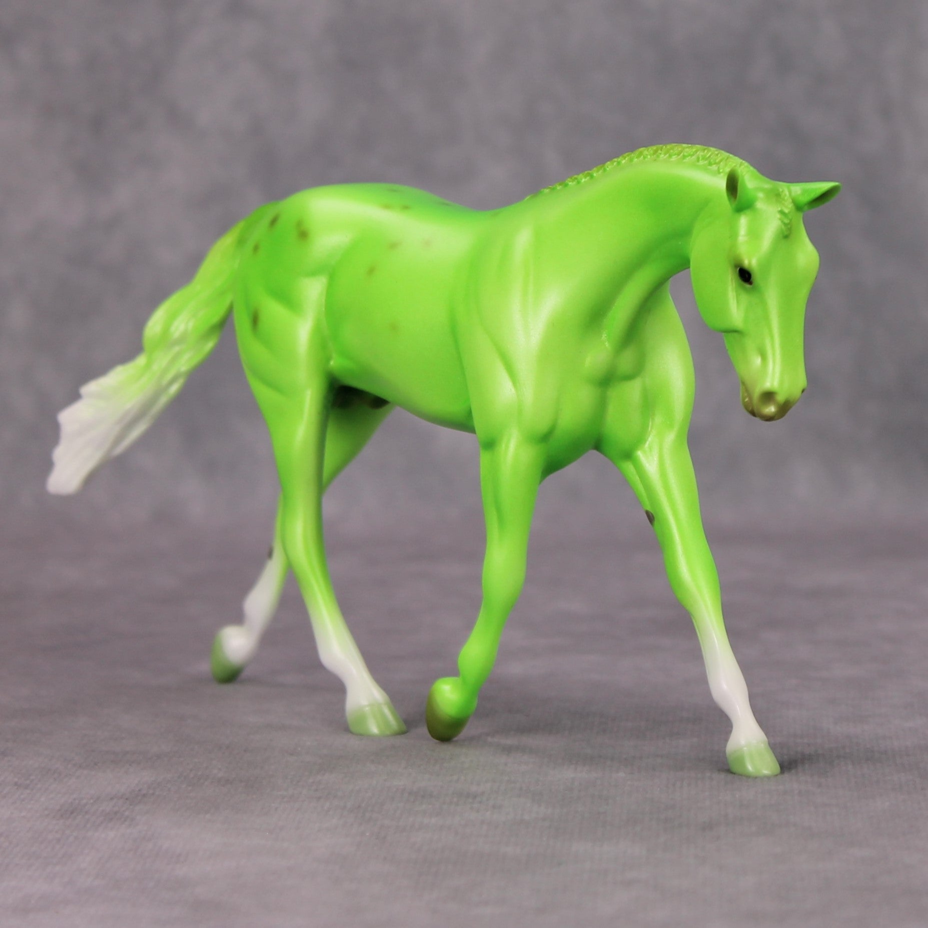 Neurotic Green OOAK Green Deco Pebble Warmblood By Ellen Robbins MM24