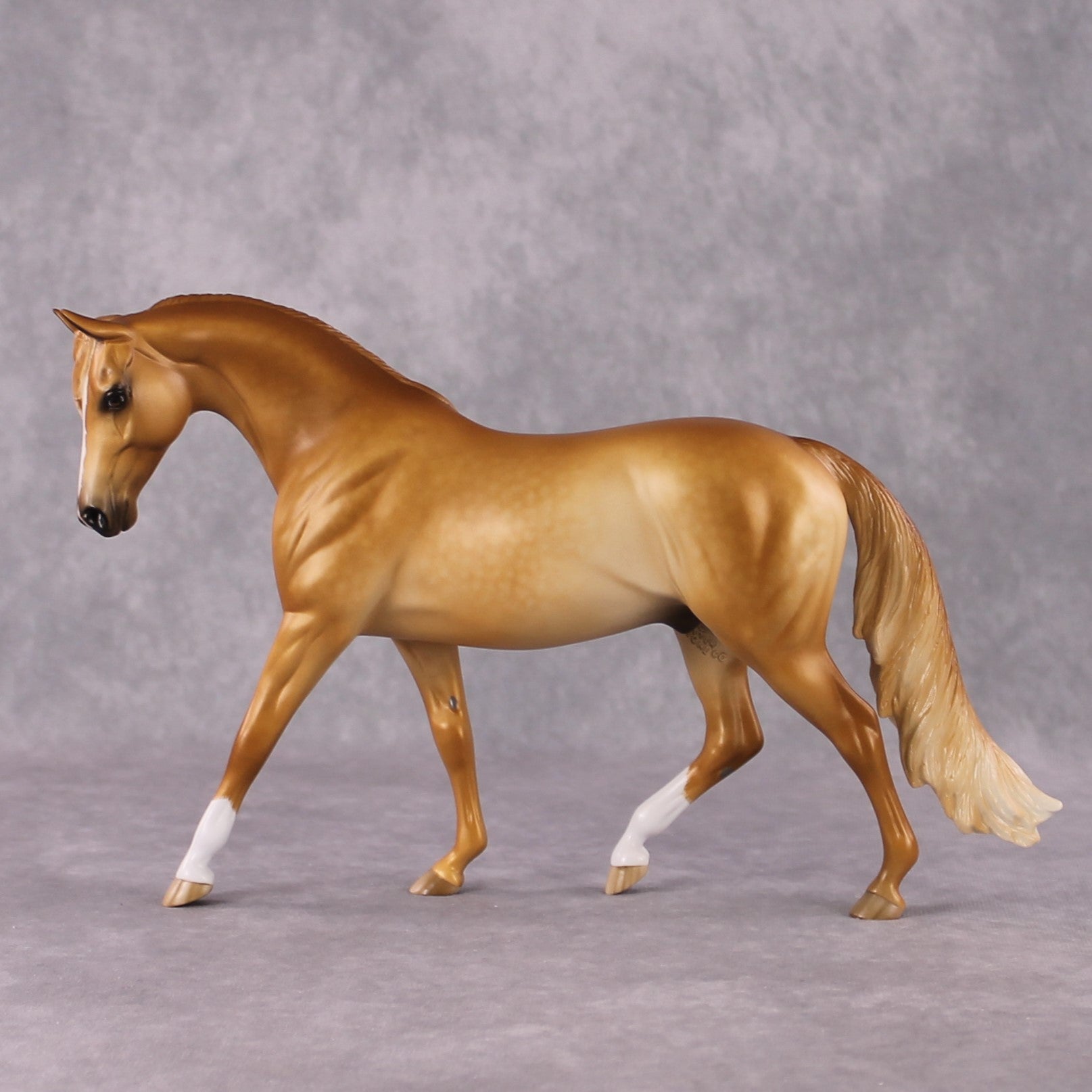 "Erubescent" OOAK FCM Stone Horses - Light Chestnut Pony by Sheryl Leisure &amp; Mona