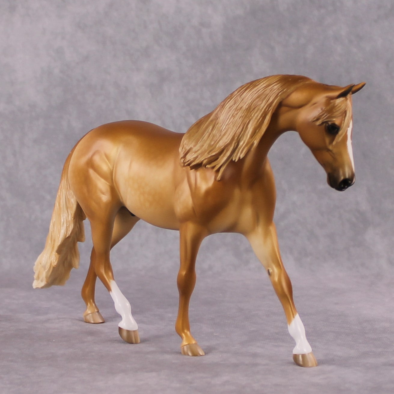 "Erubescent" OOAK FCM Stone Horses - Light Chestnut Pony by Sheryl Leisure &amp; Mona