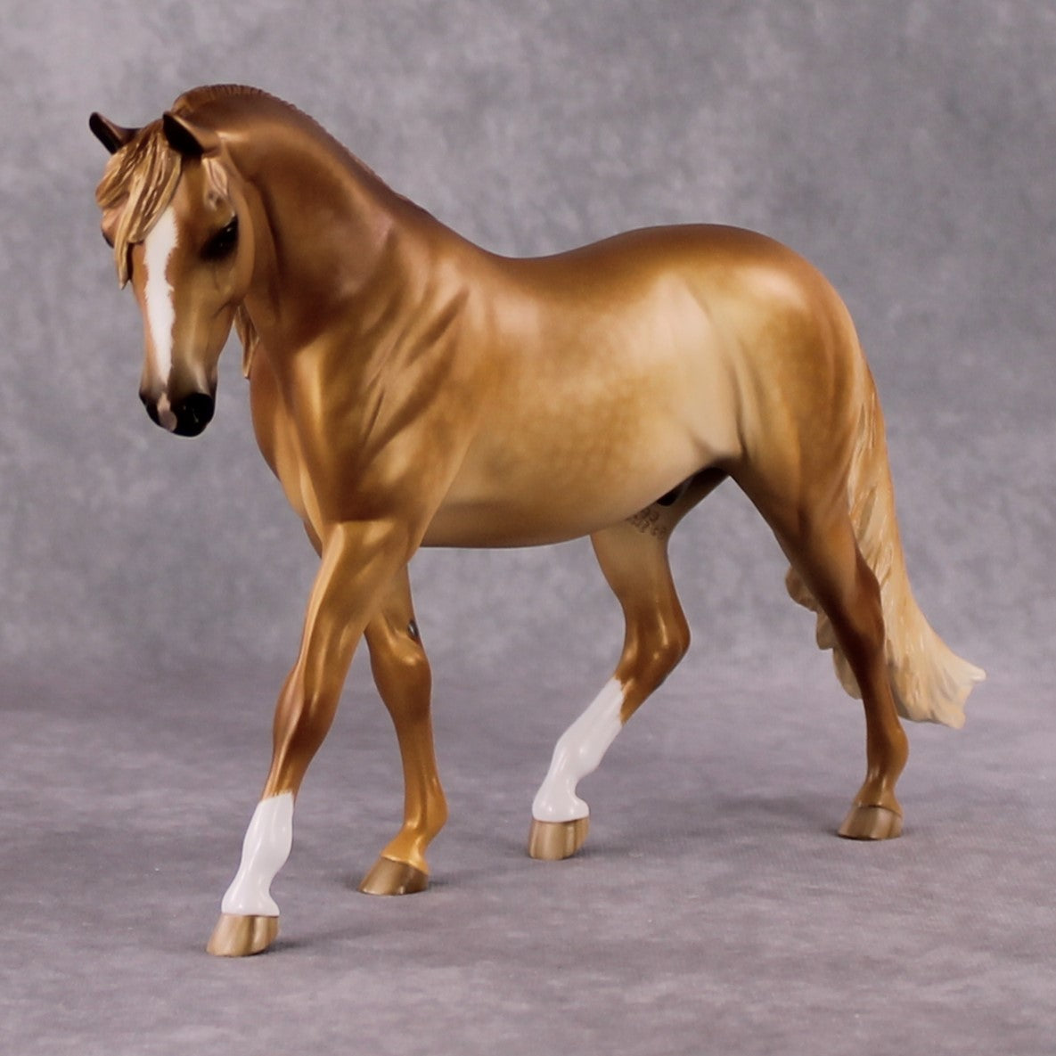 "Erubescent" OOAK FCM Stone Horses - Light Chestnut Pony by Sheryl Leisure &amp; Mona