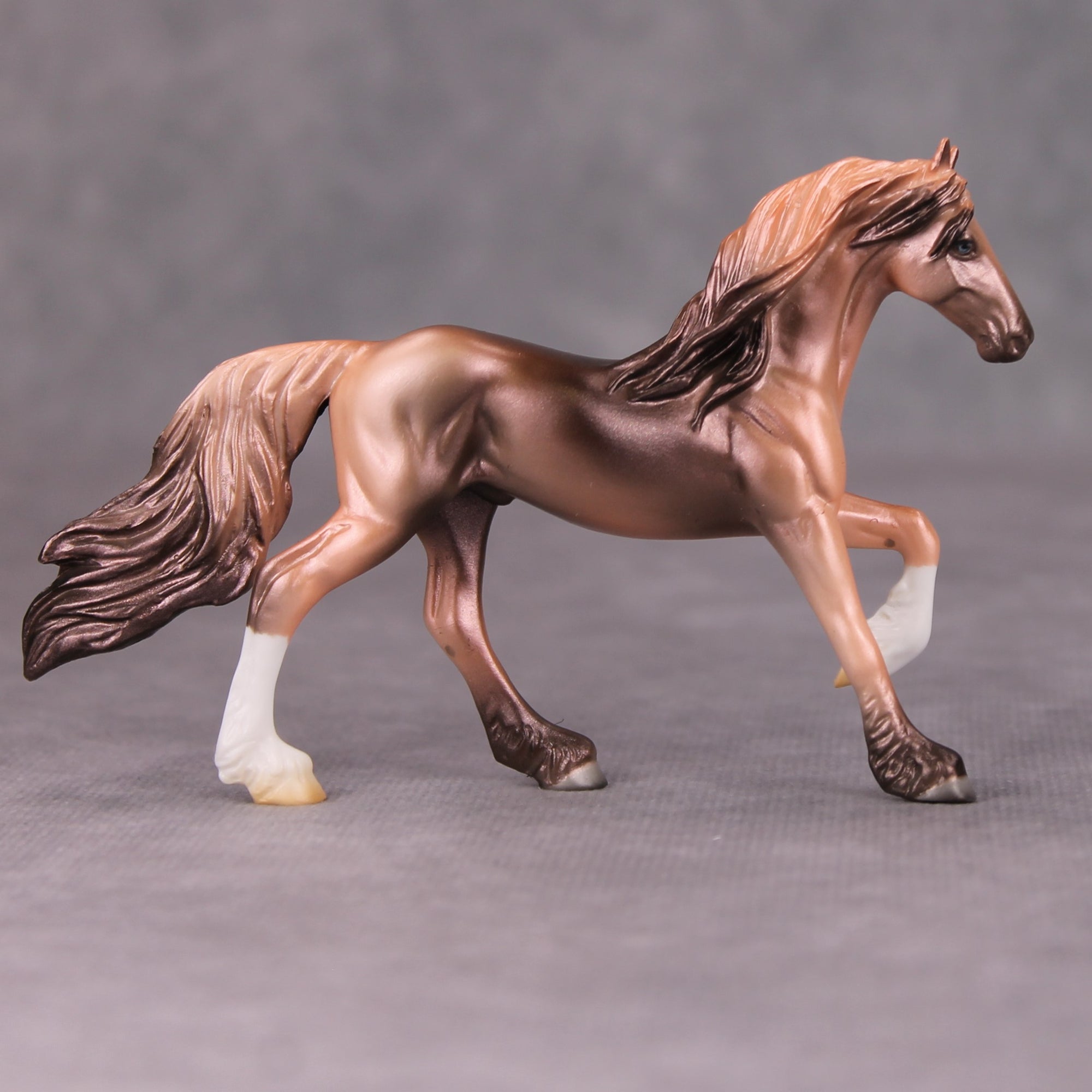 PREVIEW LISTING ONLY Static Electricity OOAK Deco Peachy Grey Friesian Chip By Jamie Adamson MM24