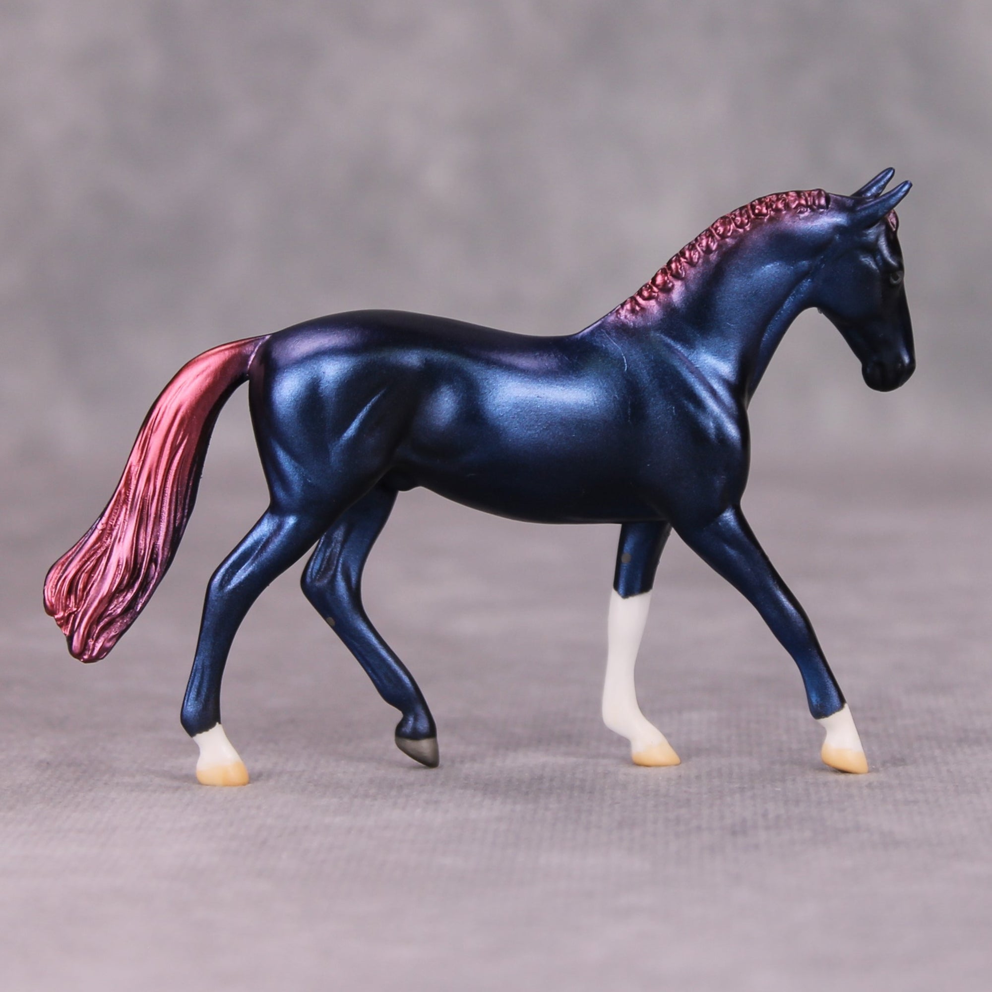 PREVIEW LISTING ONLY Layover OOAK Deco Blue Maroon Warmblood Chip By Jamie Adamson MM24