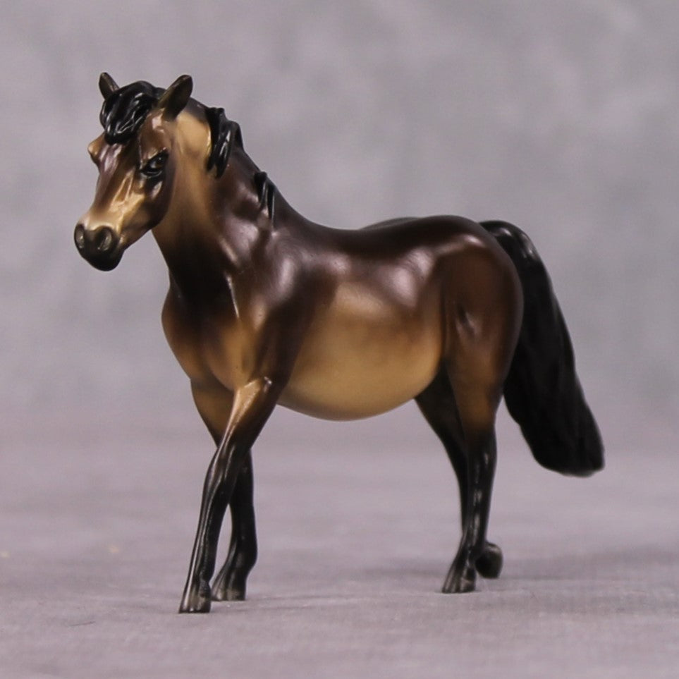 "Niarah" OOAK Dappled Sooty Buckskin Pony Chip By Ellen Robbins Shakespeare Sonnet 18 & 130 Chips CL25