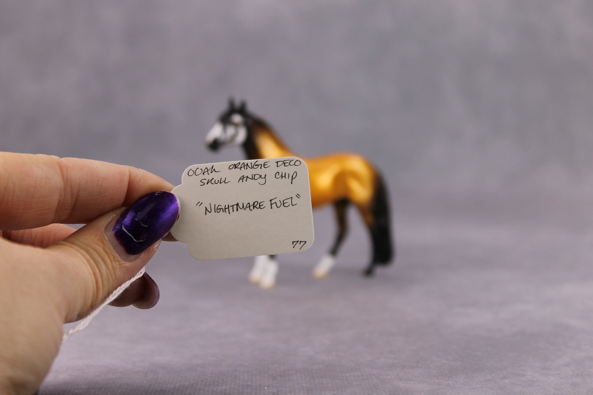 Nightmare Fuel OOAK Orange Skull Deco Andalusian Chip By Jess Hamill MM24