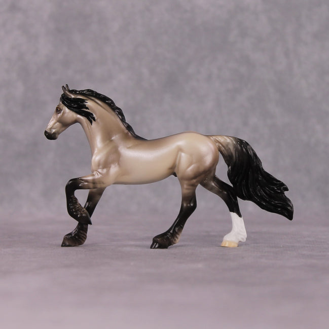 "Metaphor" OOAK Dappled Grulla Friesian Chip By Ellen Robbins Shakespeare Sonnet 18 & 130 Chips CL25