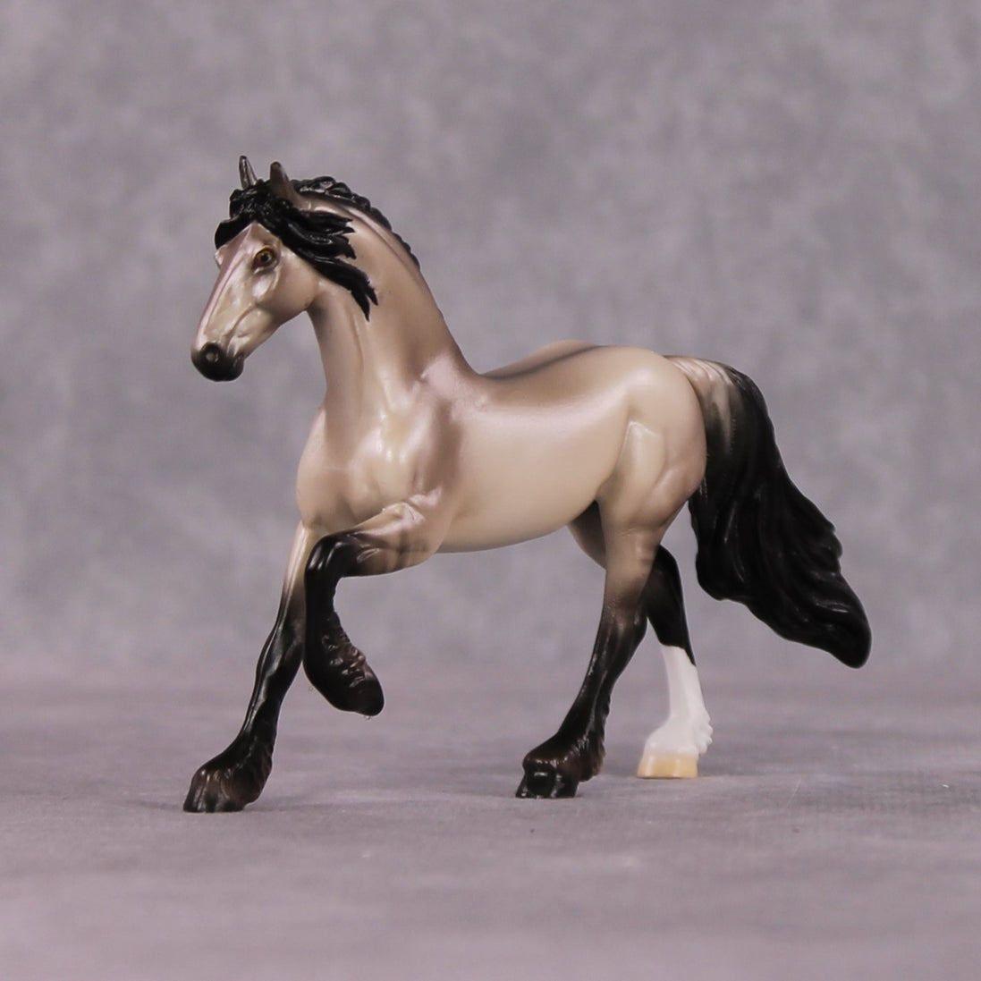 "Metaphor" OOAK Dappled Grulla Friesian Chip By Ellen Robbins Shakespeare Sonnet 18 & 130 Chips CL25