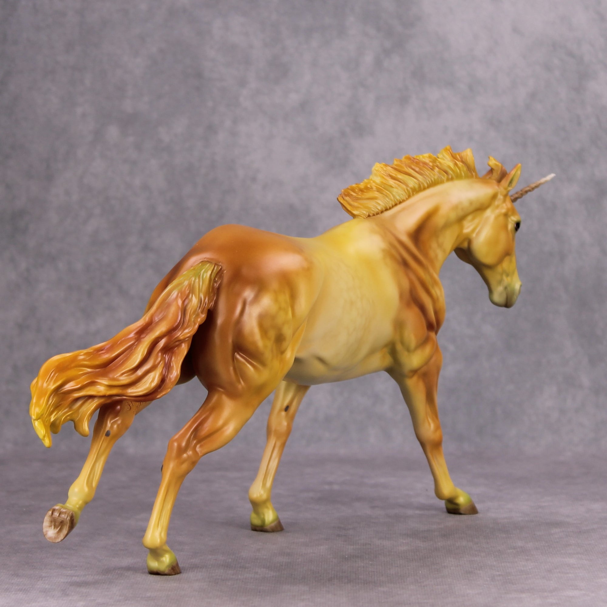 Werifesteria OOAK Fall Deco with Woodgrain Hooves &amp; Horn Unicorn Remington By Ellen Robbins MM24