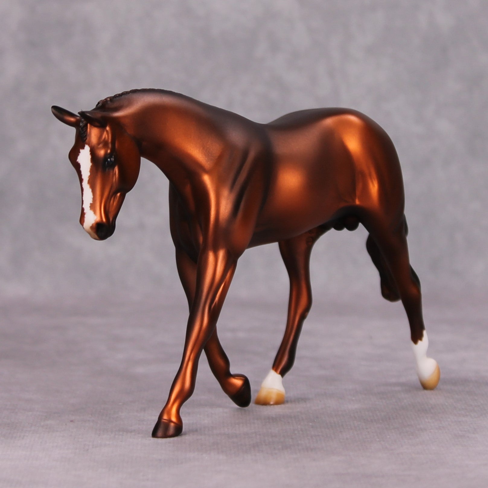 Shilling OOAK Deco Metallic Chestnut Pebble Warmblood By Julie Keim MM24