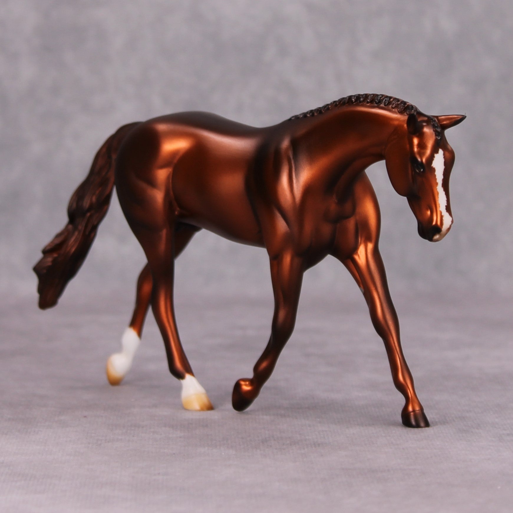 Shilling OOAK Deco Metallic Chestnut Pebble Warmblood By Julie Keim MM24