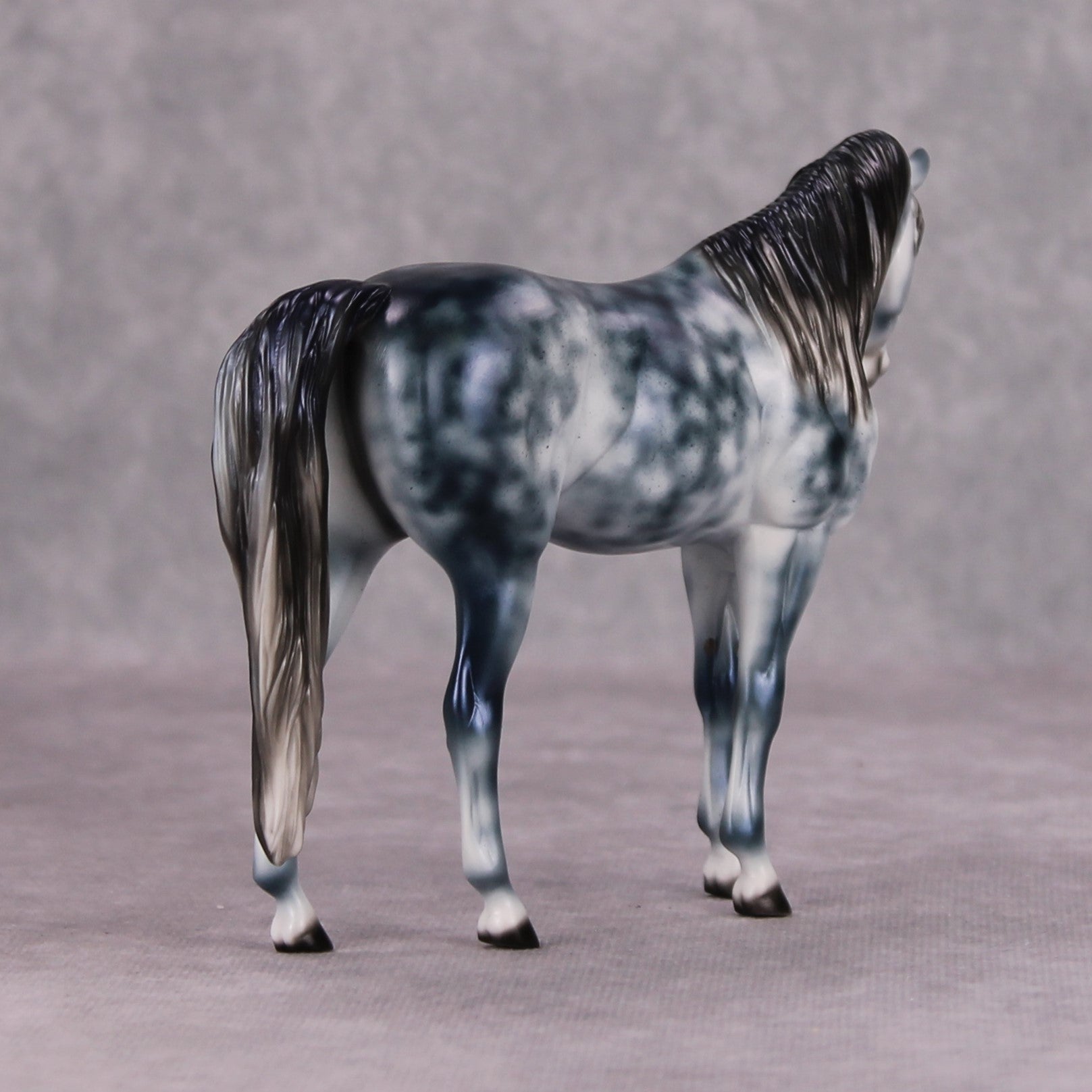 Thunder at Night OOAK Blue Deco Pebble Arabian By Ellen Robbins MM24