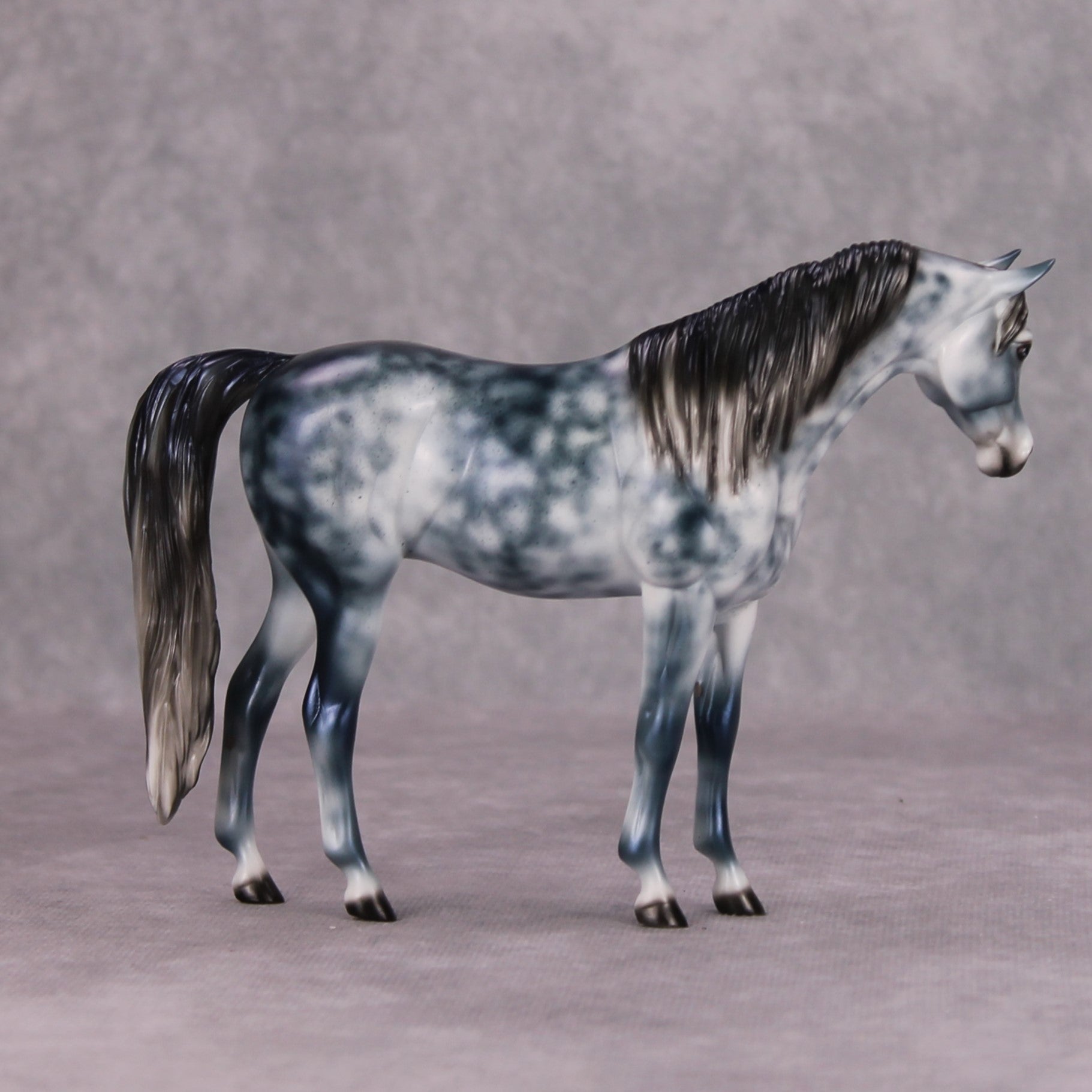 Thunder at Night OOAK Blue Deco Pebble Arabian By Ellen Robbins MM24