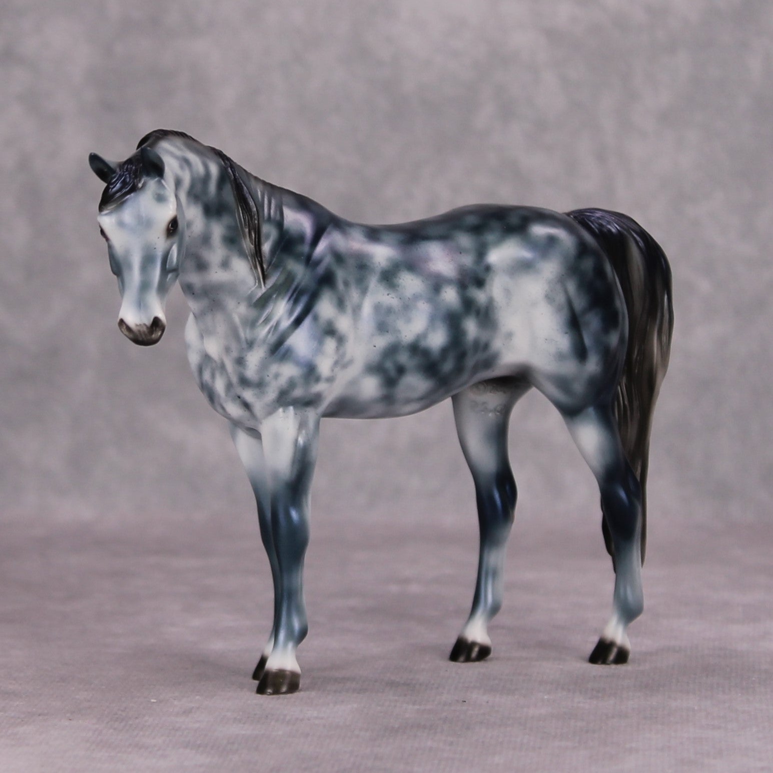 Thunder at Night OOAK Blue Deco Pebble Arabian By Ellen Robbins MM24