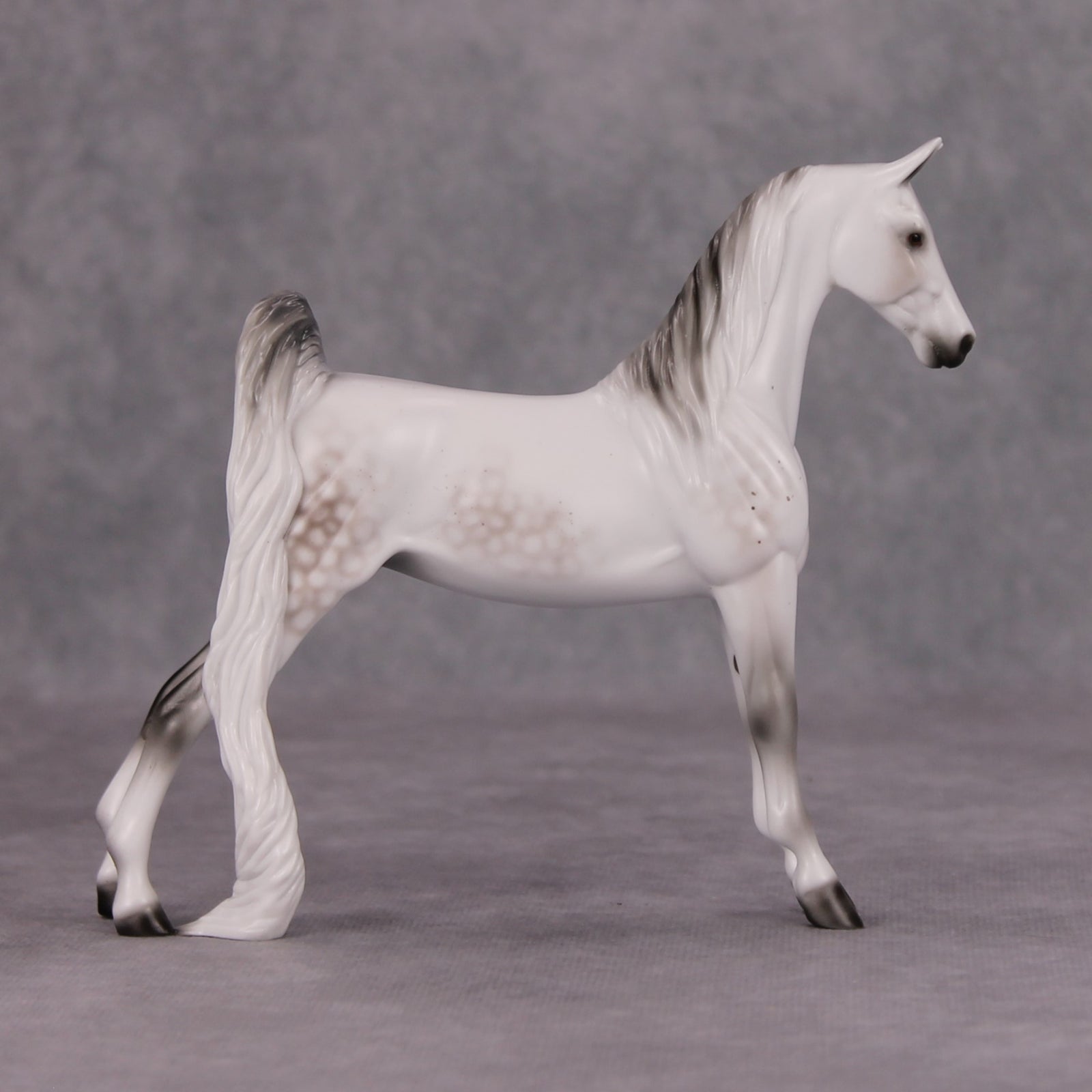 Sepulchral OOAK Dappled Fleabitten Rose Grey Pebble Saddlebred By Ellen Robbins MM24