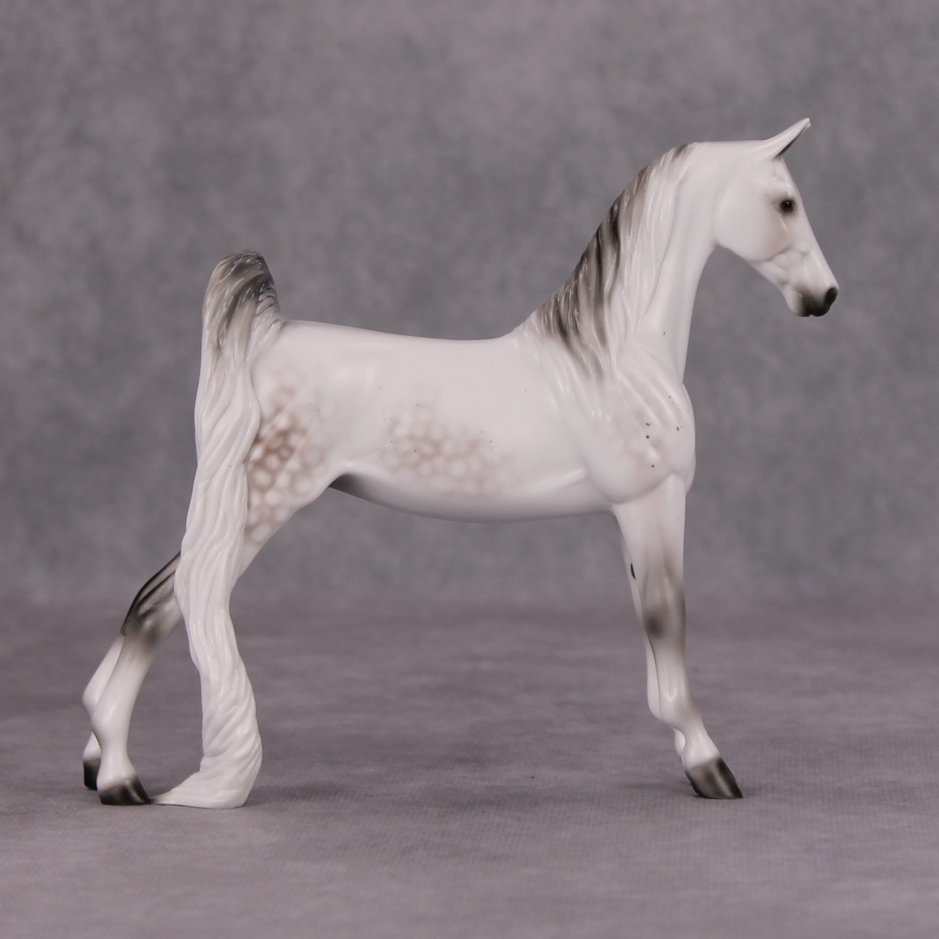Sepulchral OOAK Dappled Fleabitten Rose Grey Pebble Saddlebred By Ellen Robbins MM24